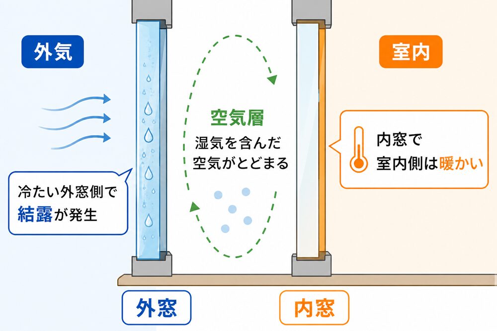 外窓に結露する仕組み